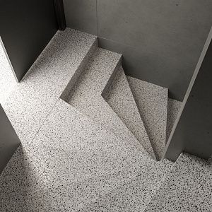 Облицовка ступеней лестницы кварцевым камнем Technistone