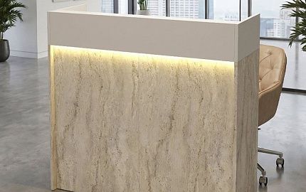 Ресепшн из испанского травертина Walnut (Волнут)