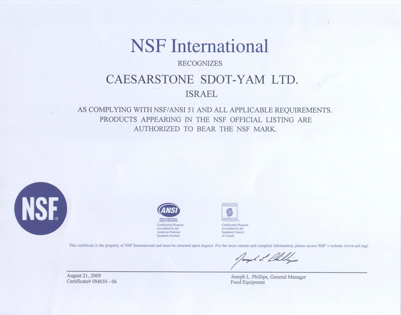 Caesarstone 1NSF ANSI-51